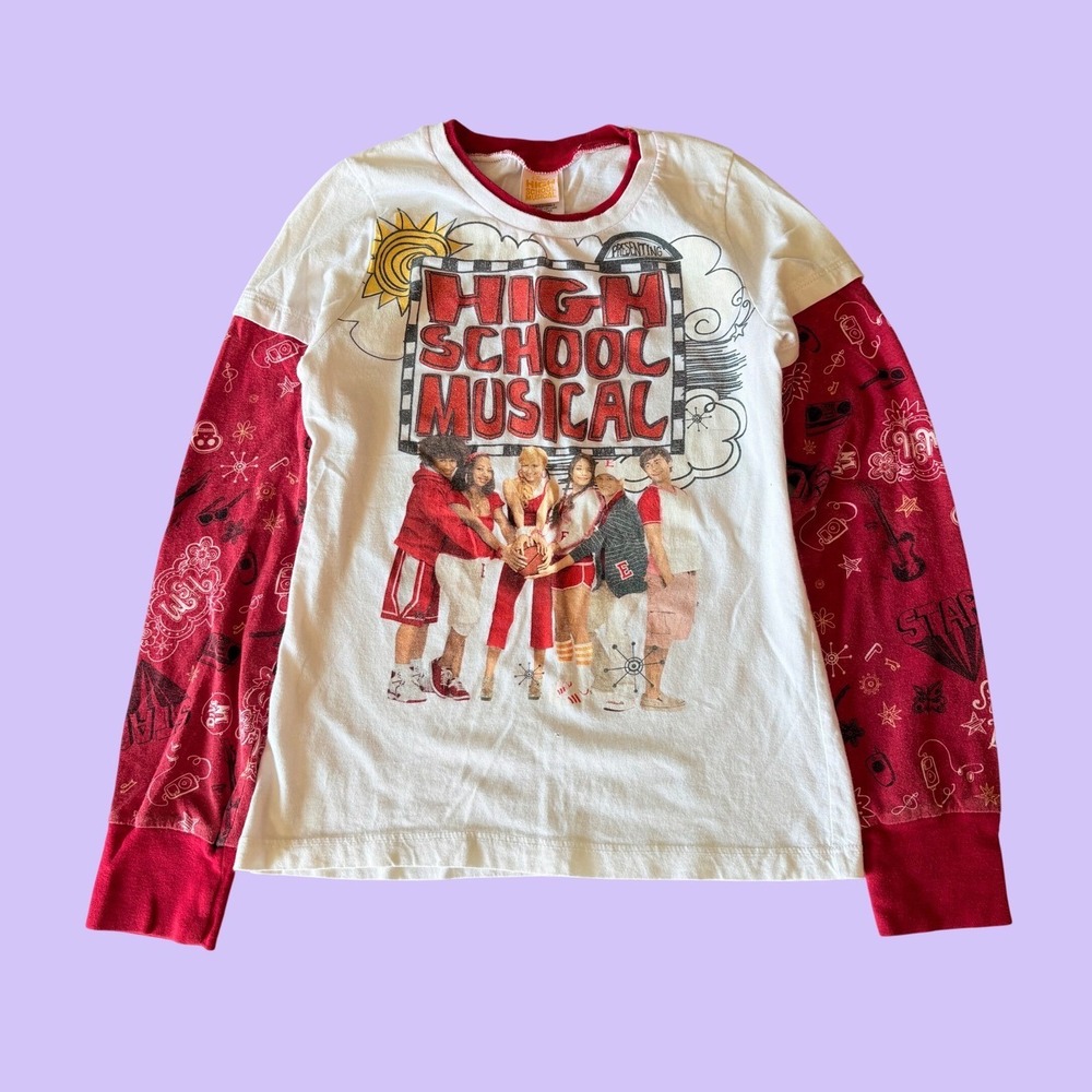 Y2K Disney High School Musical Graphic Layered Long Sleeve Shirt #17